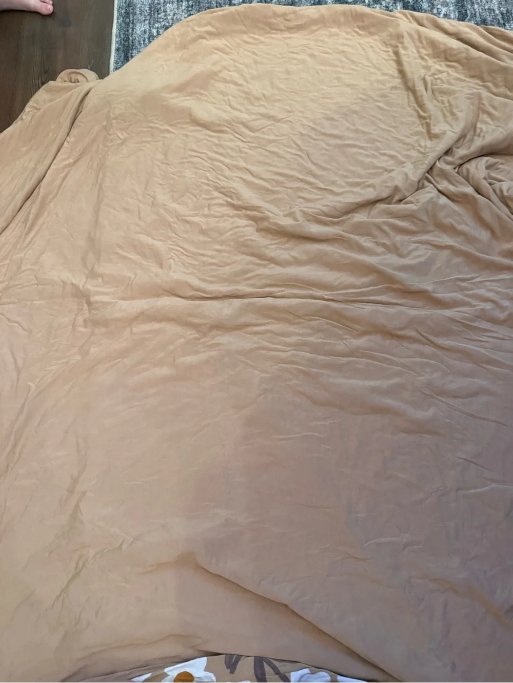 Little Sleepies Tan Floral cloud blanket with White & Mustard Flowers